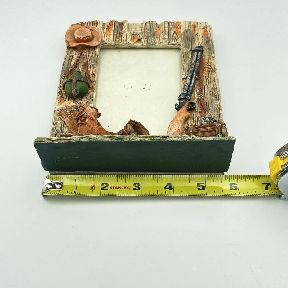 Resin Hunting Picture Frame 4x6‎ Treasured Times Rustic Country Rifle Boots